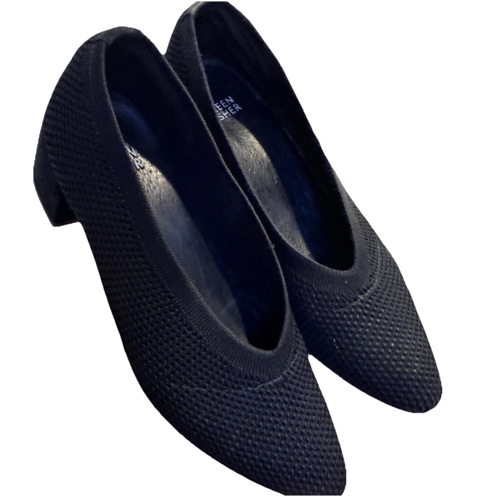 Eileen Fisher Shoes Womens 8.5 Black Knit Block Heel Pumps Dress Comfort Chic